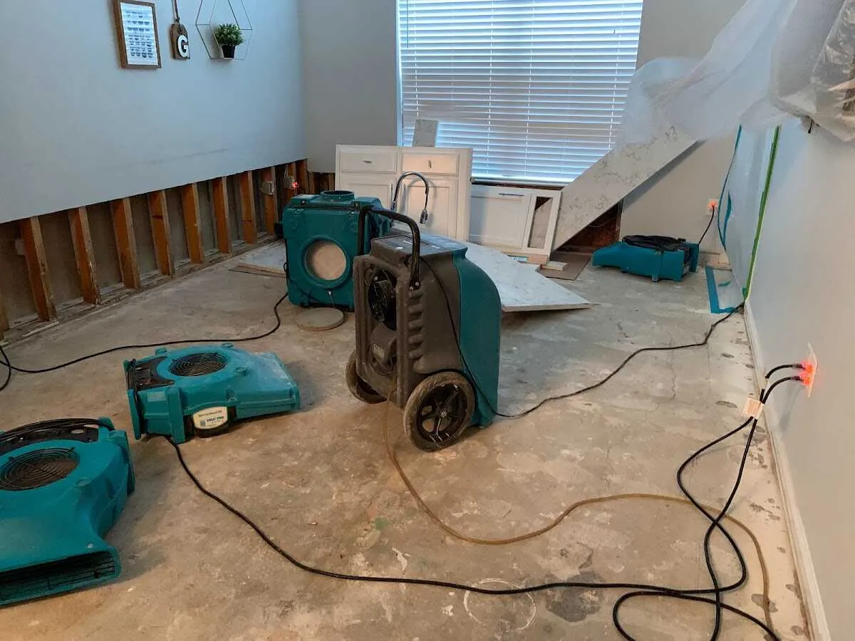 Dehumidifier in flood-cut room for Water Extraction & Removal in Kings Grant